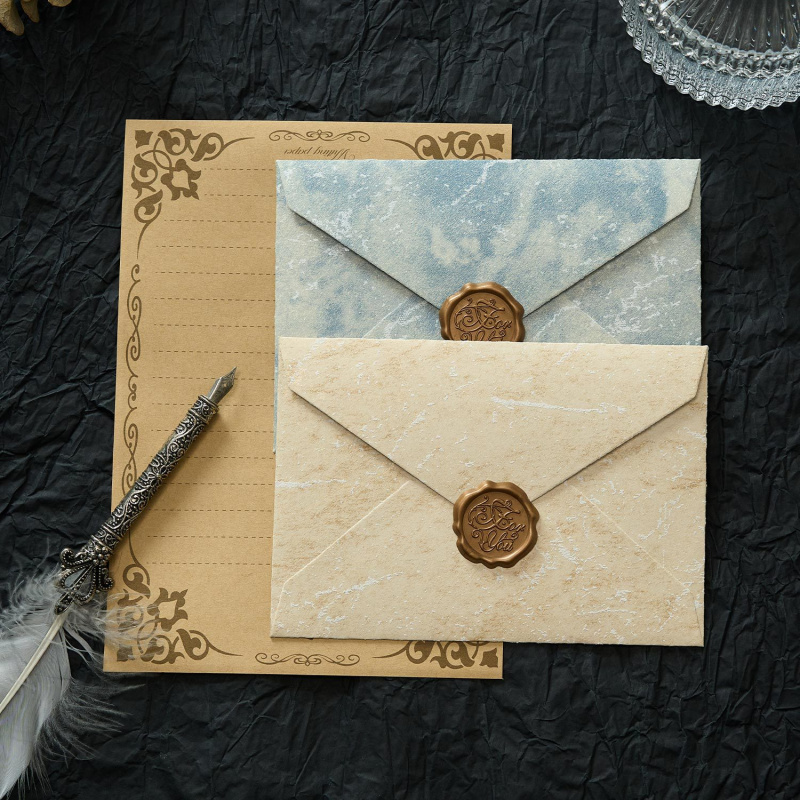 Wax Seal Letter Kit - 5pcs Gilded Shadow Envelope Channel Style