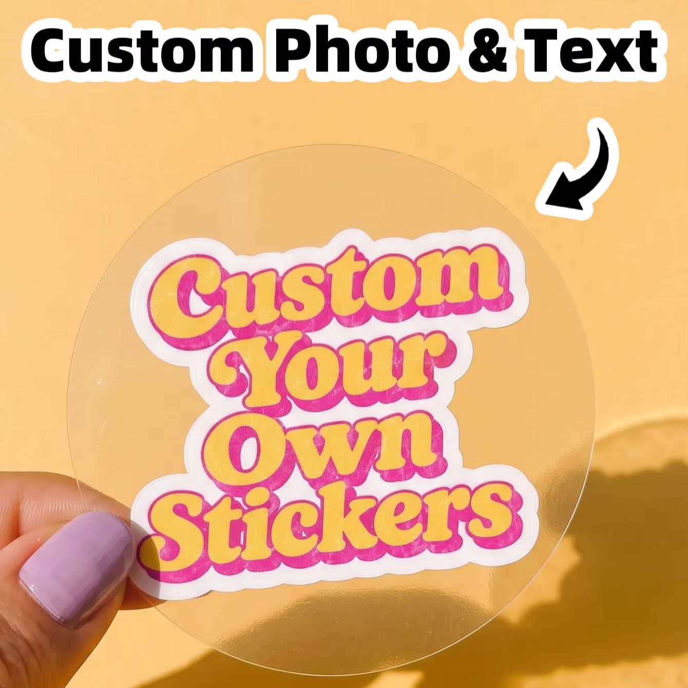 Personalised Candle Label - 1-180Pcs Transparent Waterproof Round Custom Stickers,