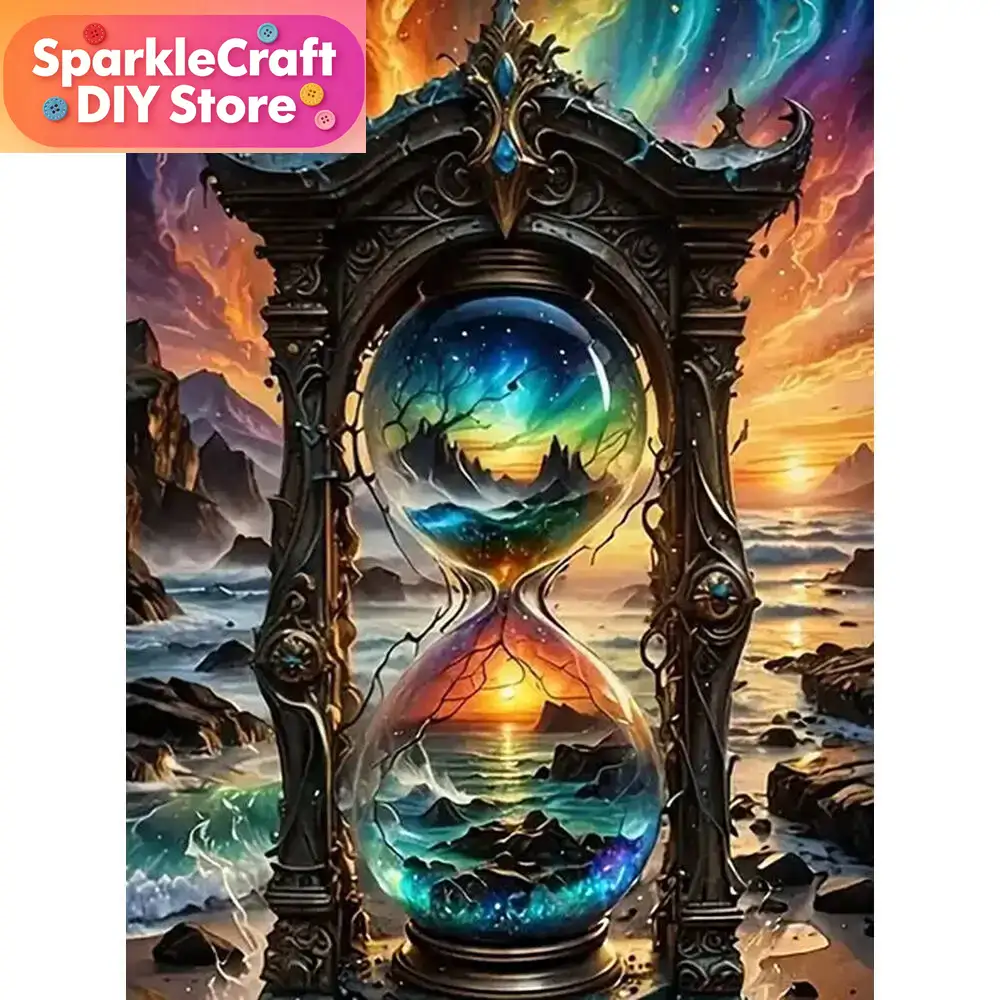 Photo Mosaic Print - 1PC frameless Diamond Painting Hourglass Landscape