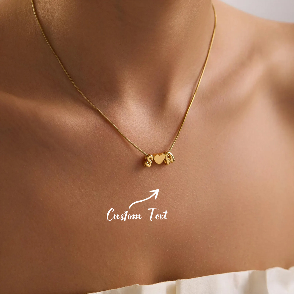 Name Necklace Custom - Custom Two Initial Name 3d Bubble