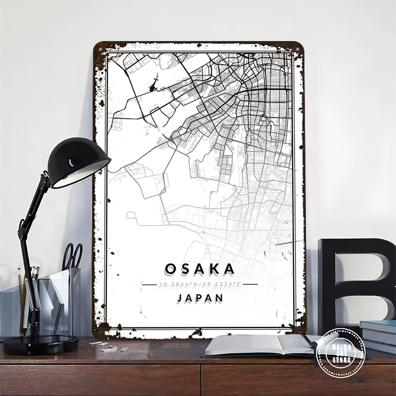 Osaka Map 3D Texture Printed P - Custom Map Poster 评论和价格