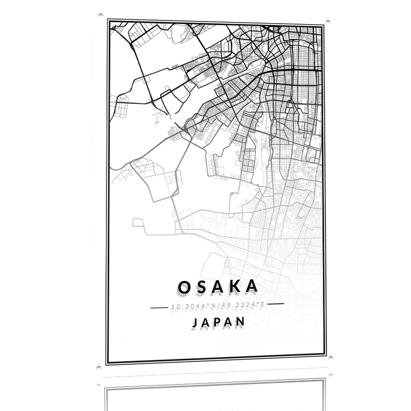 Osaka Map 3D Texture Printed P - Custom Map Poster 评论和价格