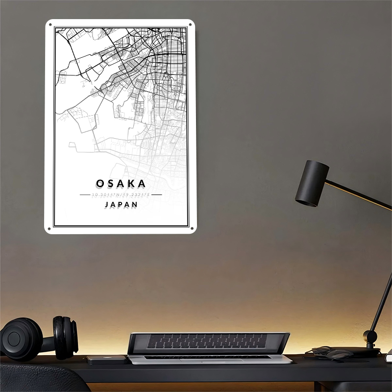 Osaka Map 3D Texture Printed P - Custom Map Poster 评论和价格