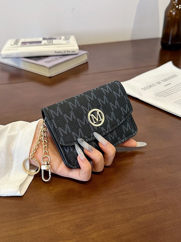 Retro Monogram Print Faux Leat - Monogram Keychain Leather 评论和价格