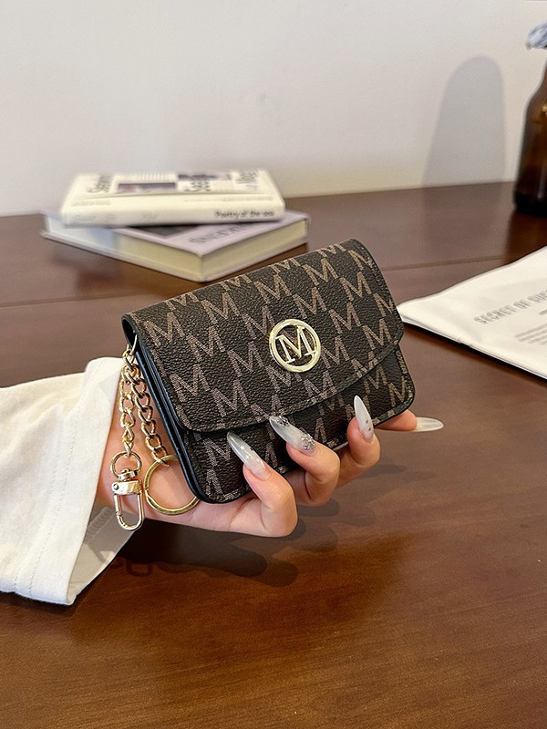 Retro Monogram Print Faux Leat - Monogram Keychain Leather 评论和价格