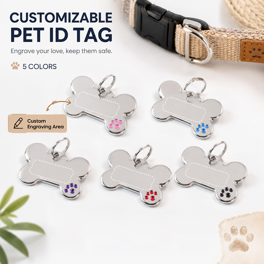 Custom Text Dog Tag Bone Shape - Pet Portrait Custom 评论和价格