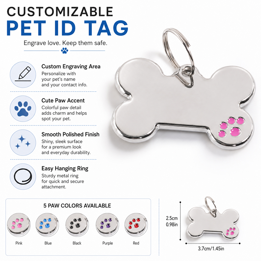 Custom Text Dog Tag Bone Shape - Pet Portrait Custom 评论和价格