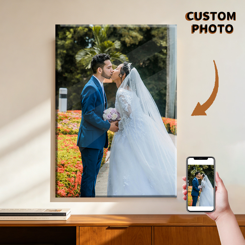 1 Pc Customized Photos on Canv - Engraved Wood Frame 评论和价格