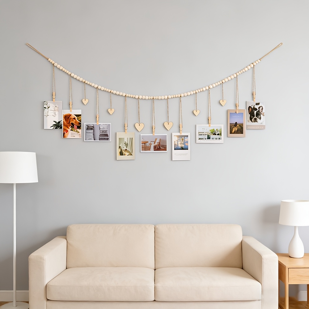 Hanging Photo Display Wall Dec - Engraved Wood Frame 评论和价格