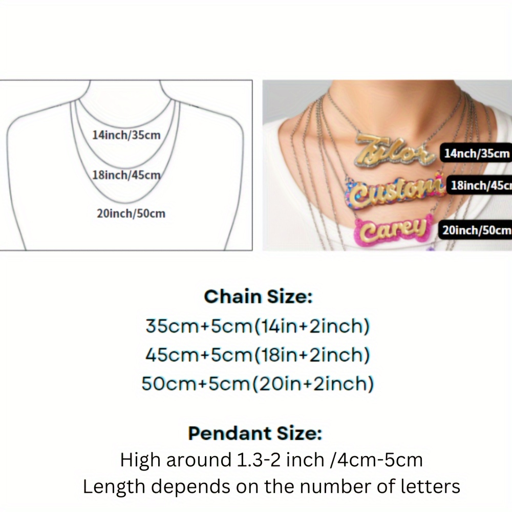 Personalized double-layer acry - Name Necklace Custom 评论和价格