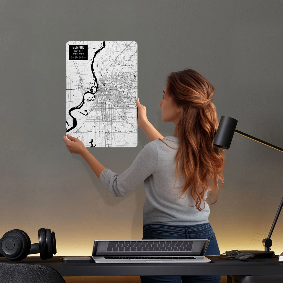 Memphis TN USA Tinplate Signs  - Custom Map Poster 评论和价格