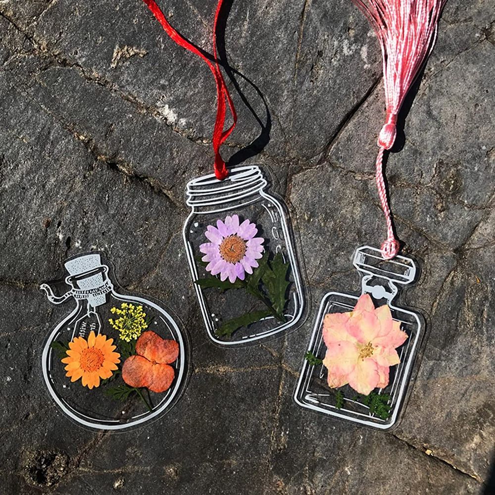 30Pcs Handmade DIY Transparent - Dried Flower Bookmark 评论和价格