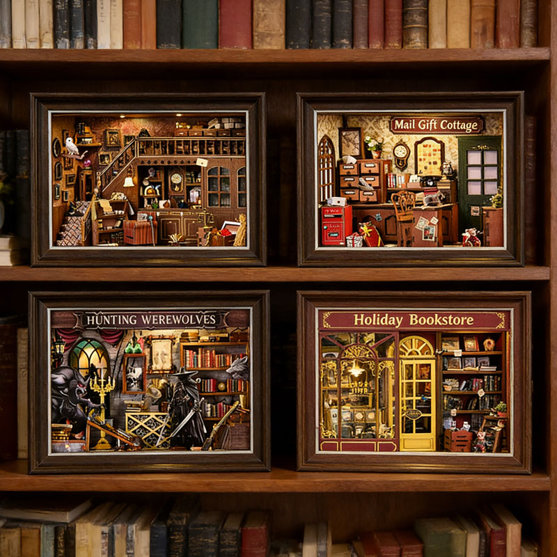 DIY 3D Wooden Book Nook Kit Mi - Engraved Wood Frame 评论和价格