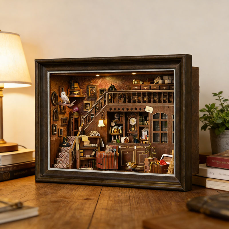 DIY 3D Wooden Book Nook Kit Mi - Engraved Wood Frame 评论和价格