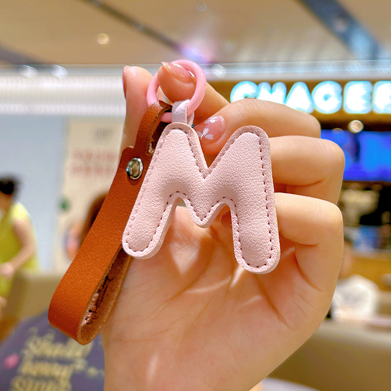 Creative PU Leather 26 Letter  - Monogram Keychain Leather 评论和价格