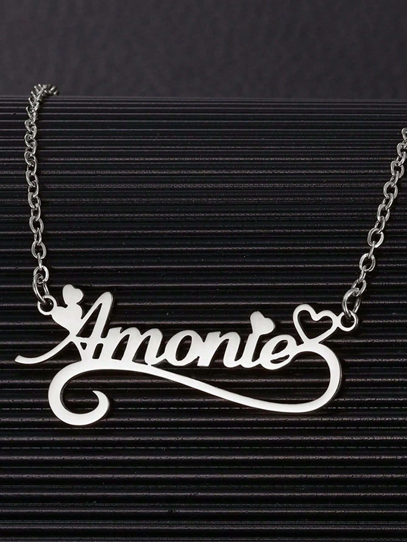 Custom Name Hollow Heart Neckl - Name Necklace Custom 评论和价格