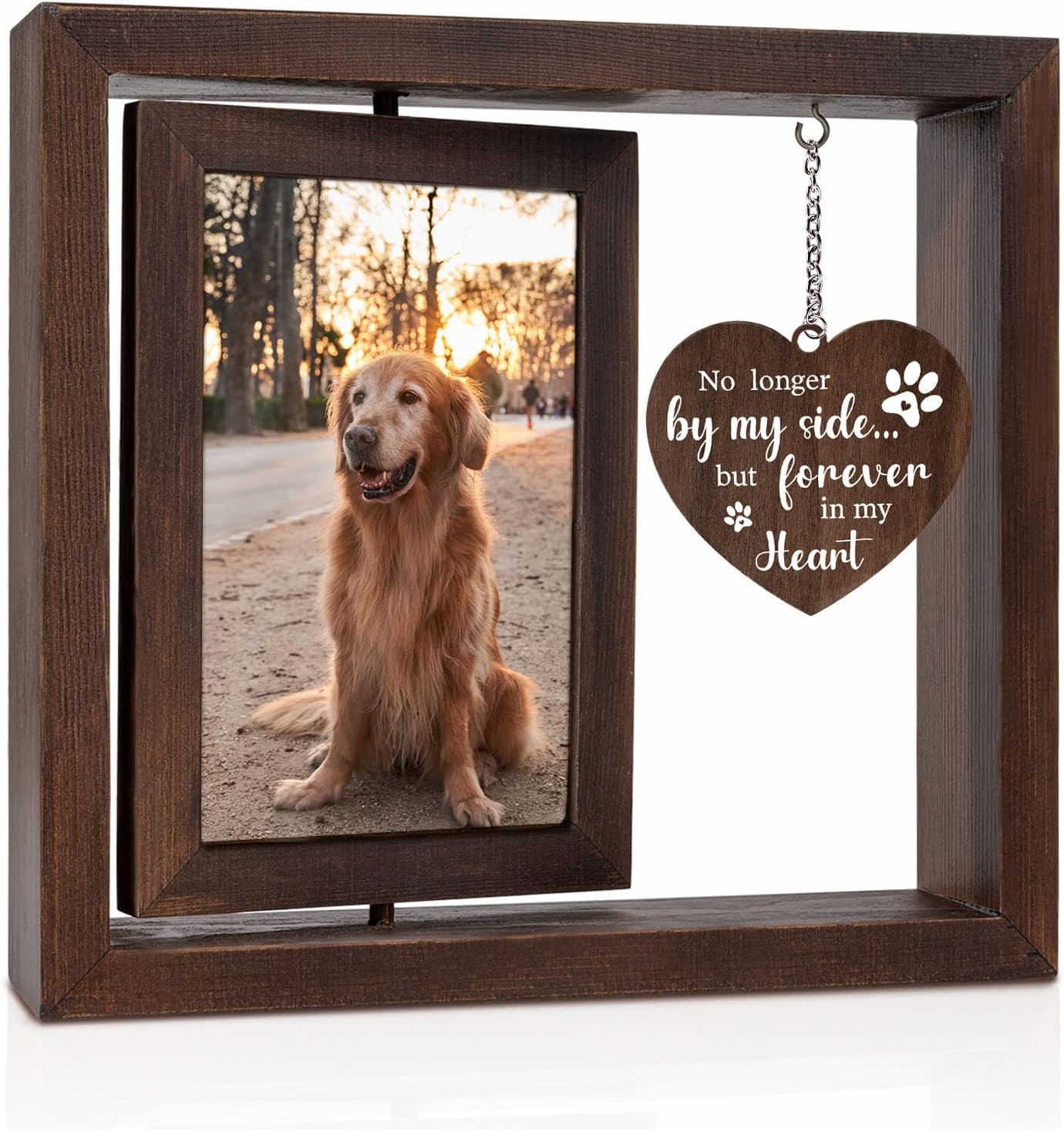 Pet Memorial Photo Frame for D - Engraved Wood Frame 评论和价格