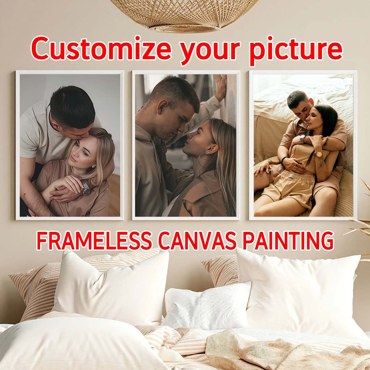 Triptych - 2D custom photo woo - Engraved Wood Frame 评论和价格