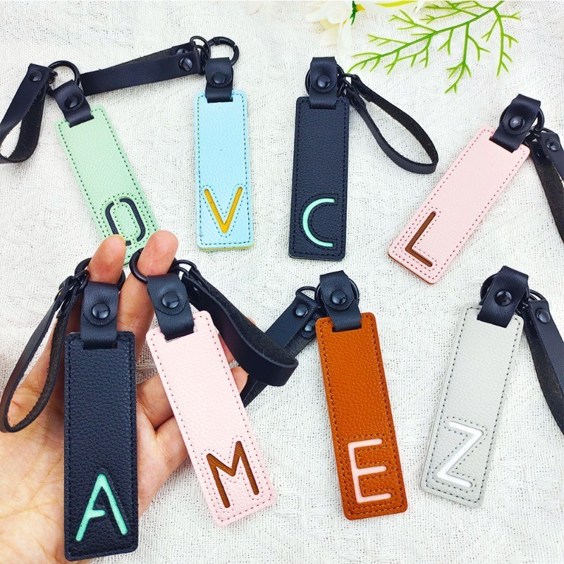 Classic Pu Leather Keychain A- - Monogram Keychain Leather 评论和价格