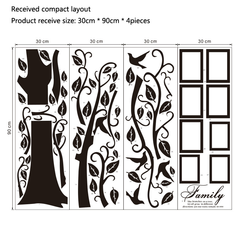 Large Size Photo Tree PVC Wall - Family Tree Print 评论和价格