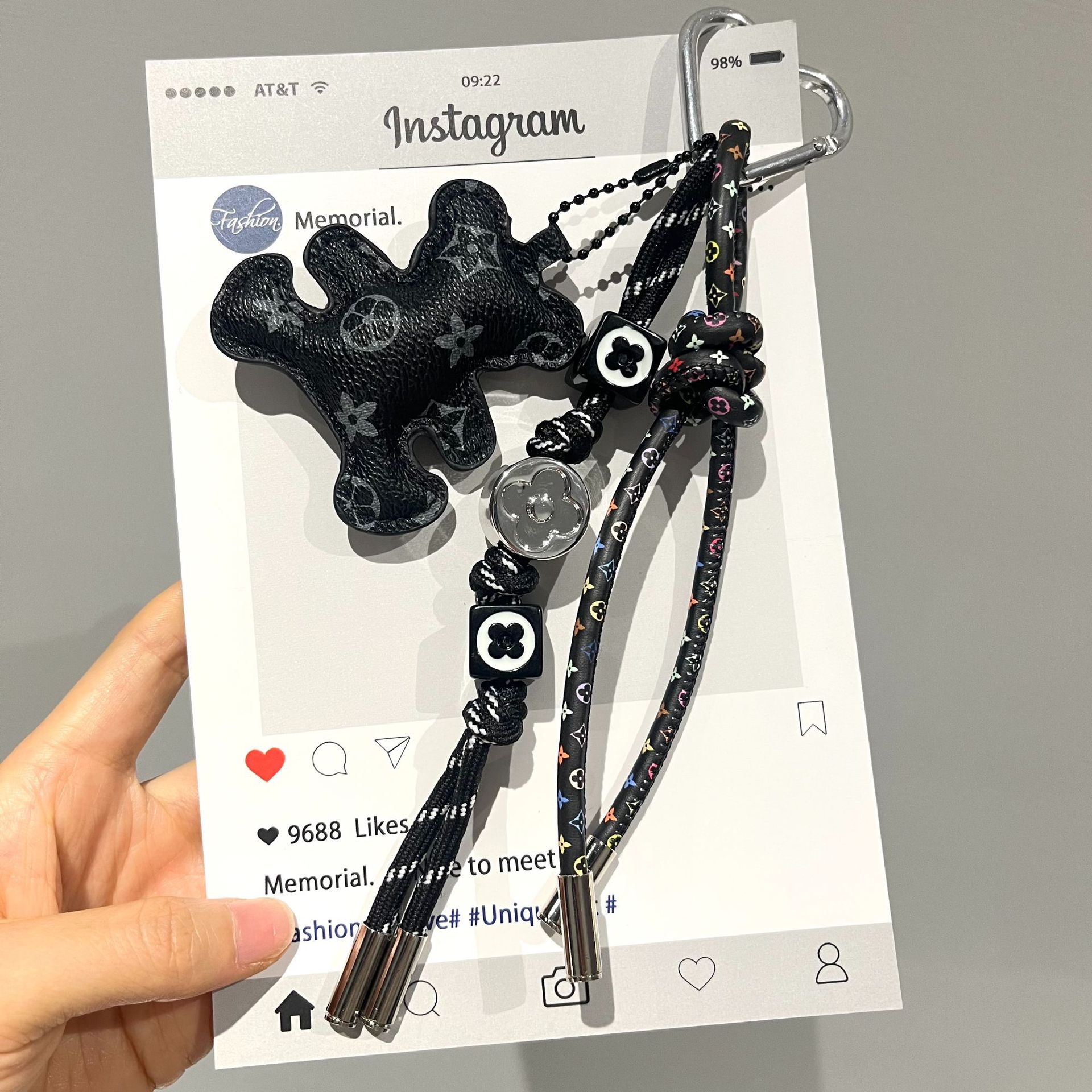 Mini Bear Pendant Charm for Ba - Monogram Keychain Leather 评论和价格