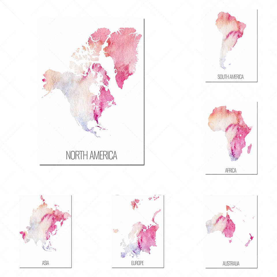 6 continent poster set, North  - Custom Star Map 评论和价格