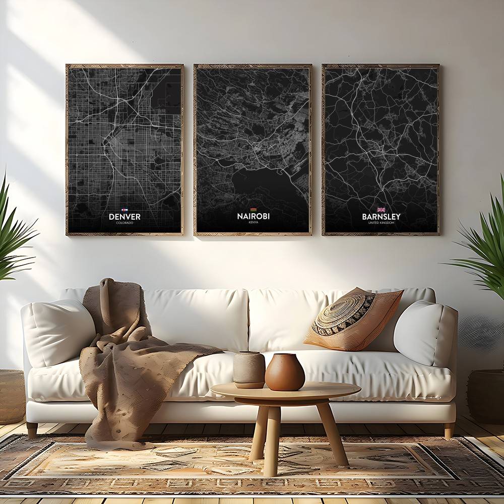 Paris London New York CUSTOM C - Custom Map Poster 评论和价格