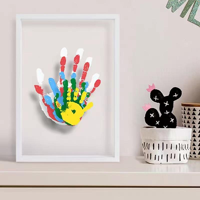 New-1Set Family Handprint Phot - Engraved Wood Frame 评论和价格