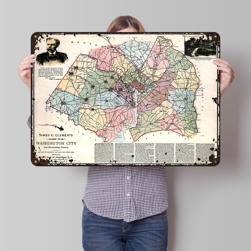 Map of Washington City Printed - Custom Map Poster 评论和价格