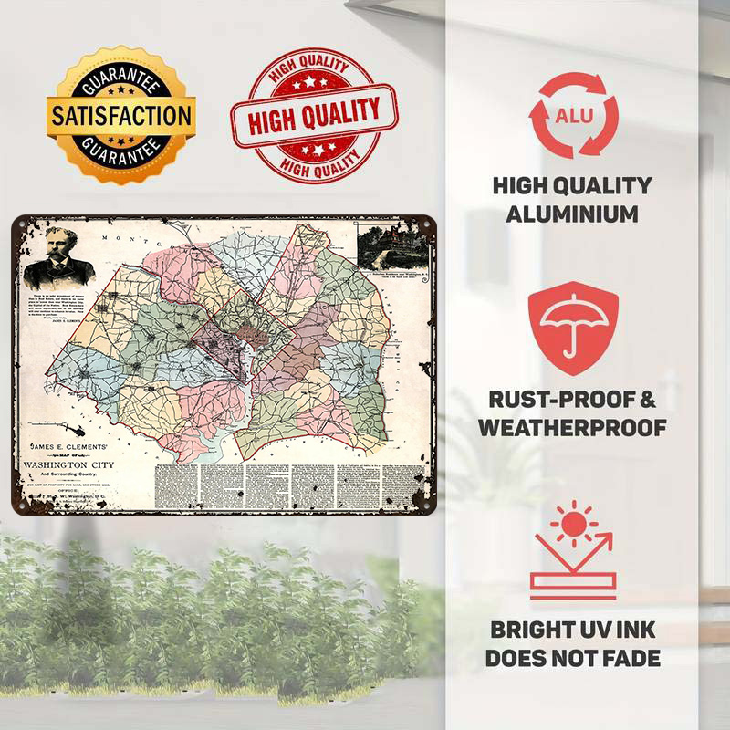 Map of Washington City Printed - Custom Map Poster 评论和价格