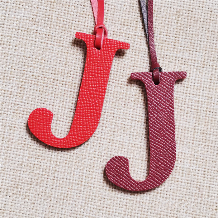 English Letter H I J K L M N A - Monogram Keychain Leather 评论和价格
