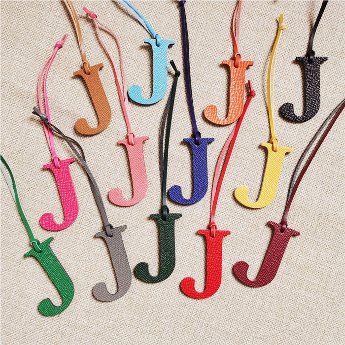 English Letter H I J K L M N A - Monogram Keychain Leather 评论和价格