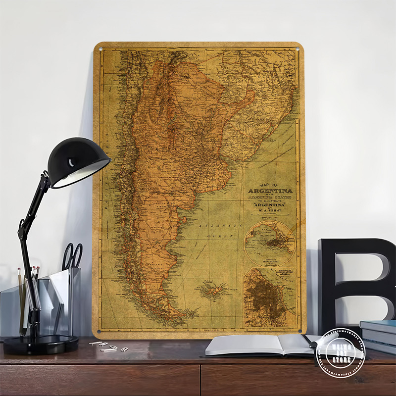 Vintage Map of Argentina Tin P - Custom Map Poster 评论和价格