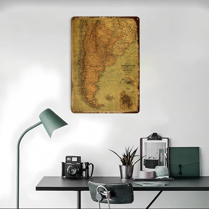 Vintage Map of Argentina Tin P - Custom Map Poster 评论和价格