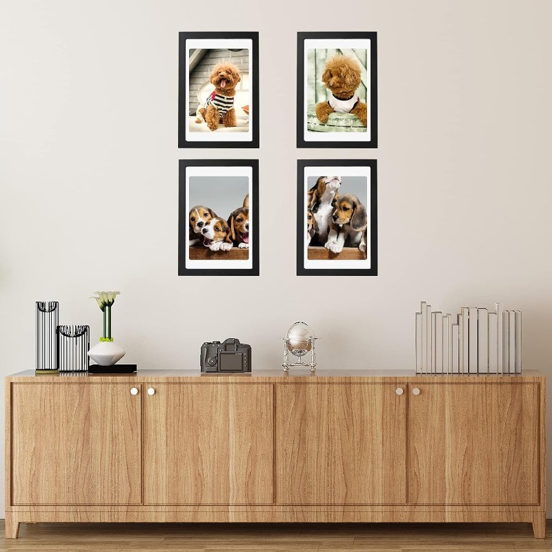 5-Piece Set A4 Black Wooden Ph - Engraved Wood Frame 评论和价格