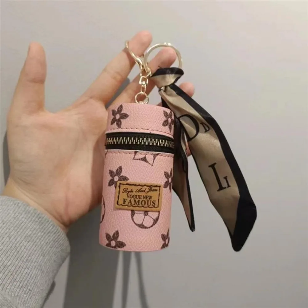 Pink Floral Monogram Print Cyl - Monogram Keychain Leather 评论和价格