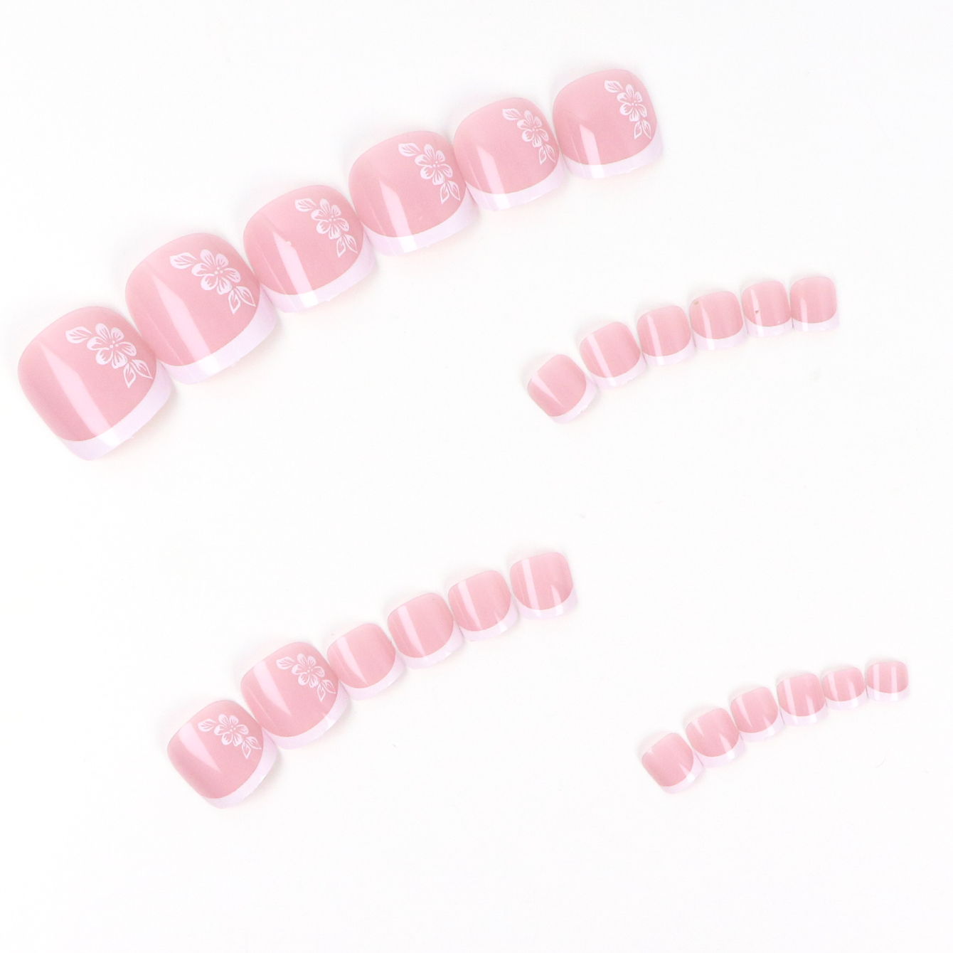 24PCS Short Square Pink With A - Pressed Flower Art 评论和价格