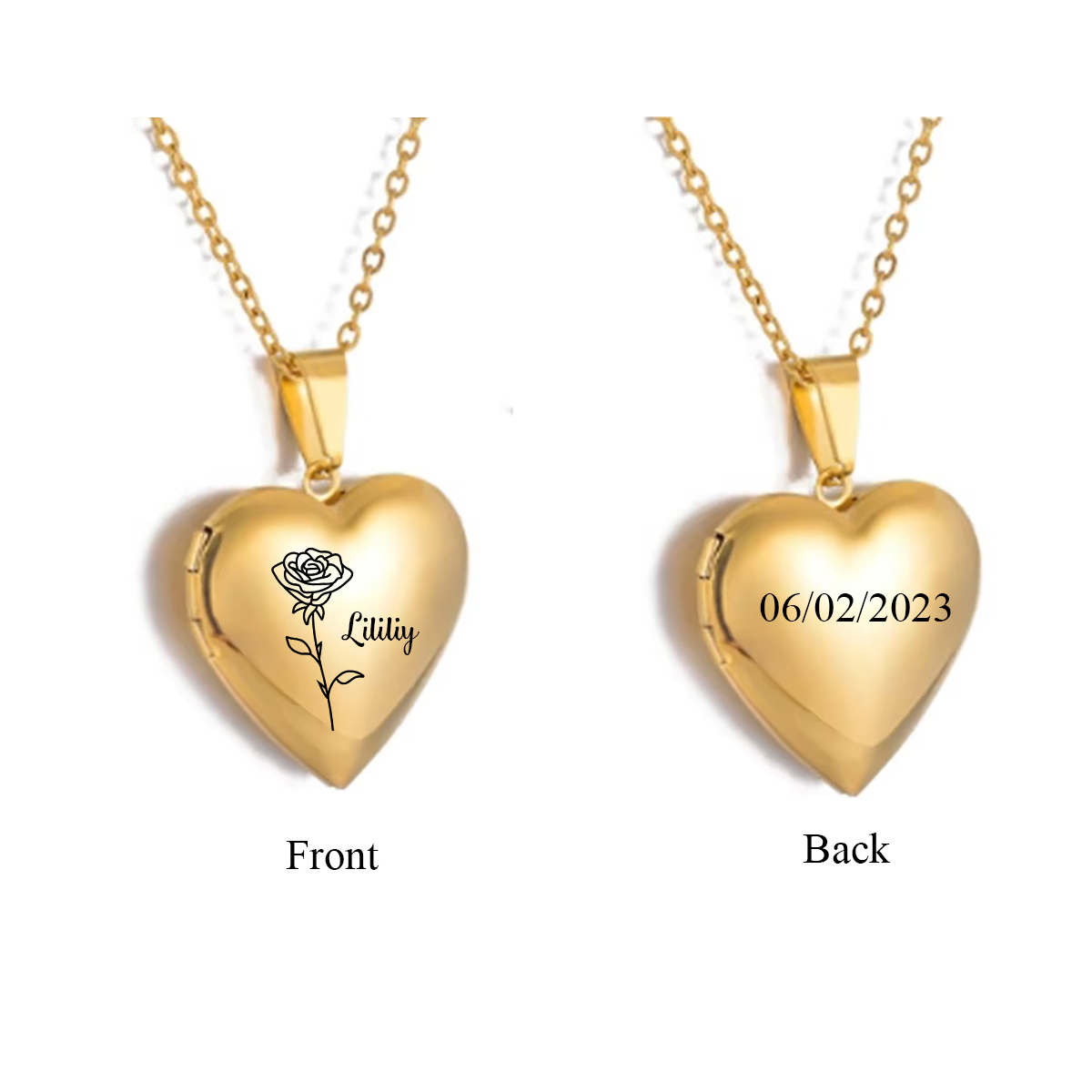 Custom Personalized Heart Birt - Birth Flower Necklace 评论和价格