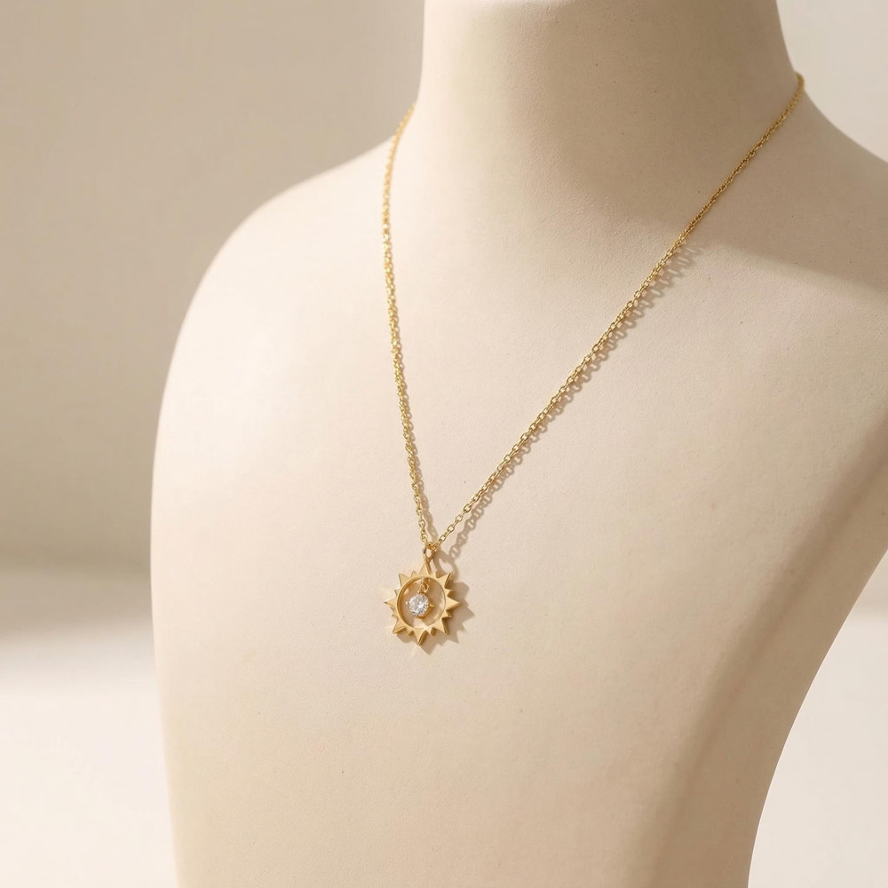 Custom Vintage Sun Necklace St - Birth Flower Necklace 评论和价格