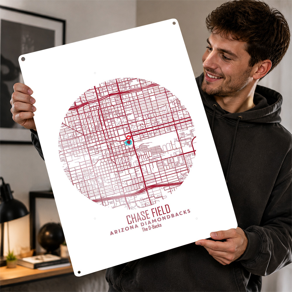 Chase Field Stadium Map Metal  - Custom Map Poster 评论和价格