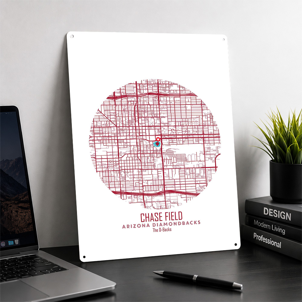 Chase Field Stadium Map Metal  - Custom Map Poster 评论和价格