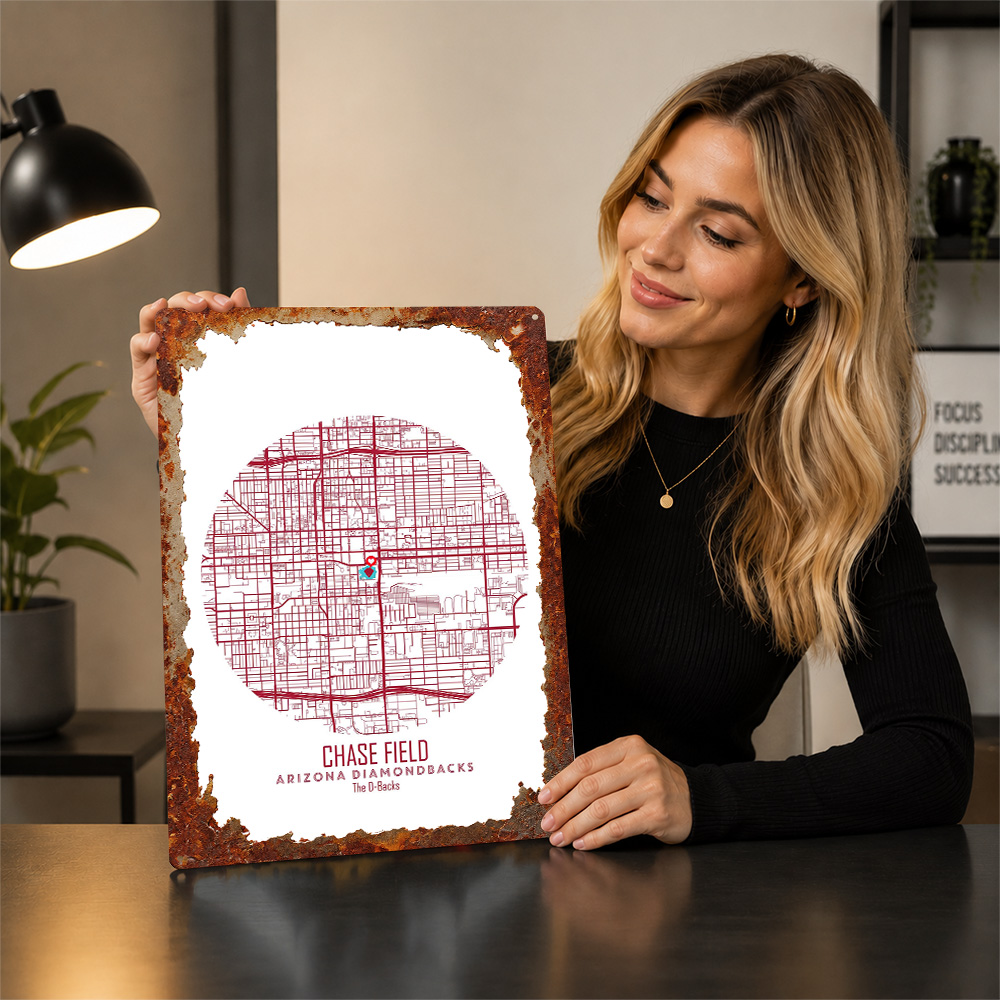 Chase Field Stadium Map Metal  - Custom Map Poster 评论和价格