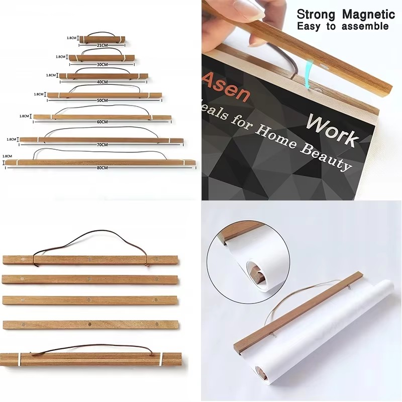 21-90cm Magnetic Wooden Pictur - Engraved Wood Frame 评论和价格