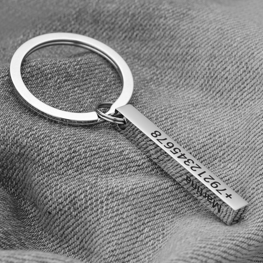 Personalize Keychains 3D Bar S - Initial Ring Custom 评论和价格