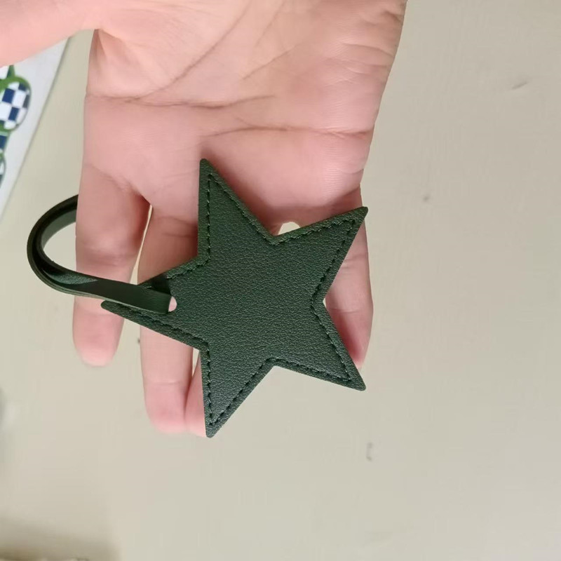 Free initials five pointed sta - Monogram Keychain Leather 评论和价格