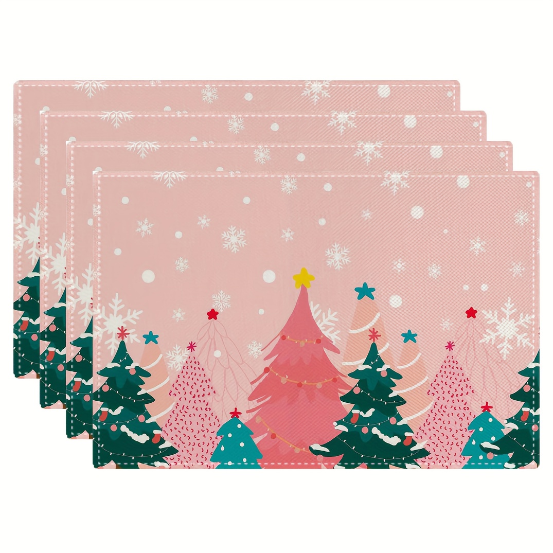 Pink Christmas Tree Printed Pl - Family Tree Print 评论和价格