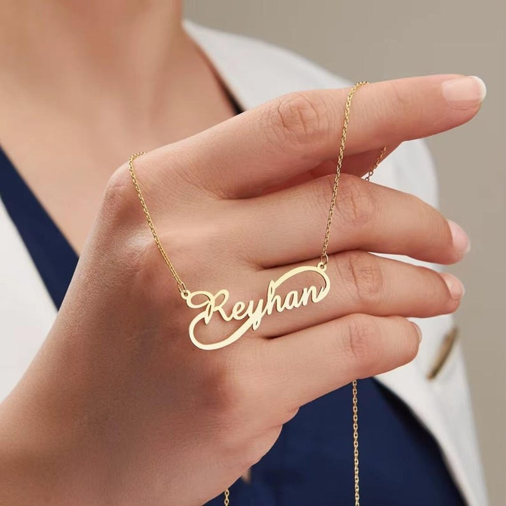 Custom Infinity Name Necklace  - Birth Flower Necklace 评论和价格