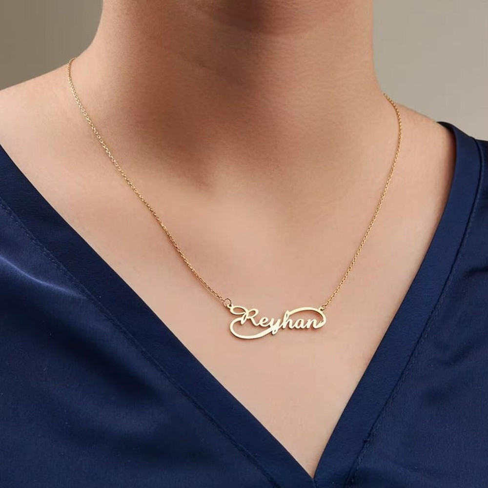 Custom Infinity Name Necklace  - Birth Flower Necklace 评论和价格