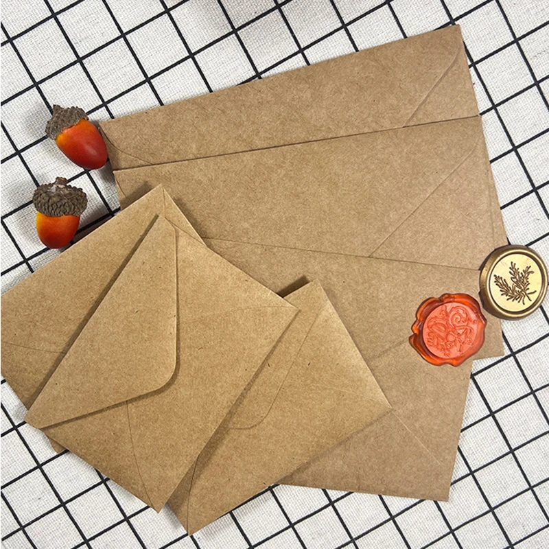 50pcs Kraft Brown Paper Envelo - Wax Seal Letter Kit 评论和价格