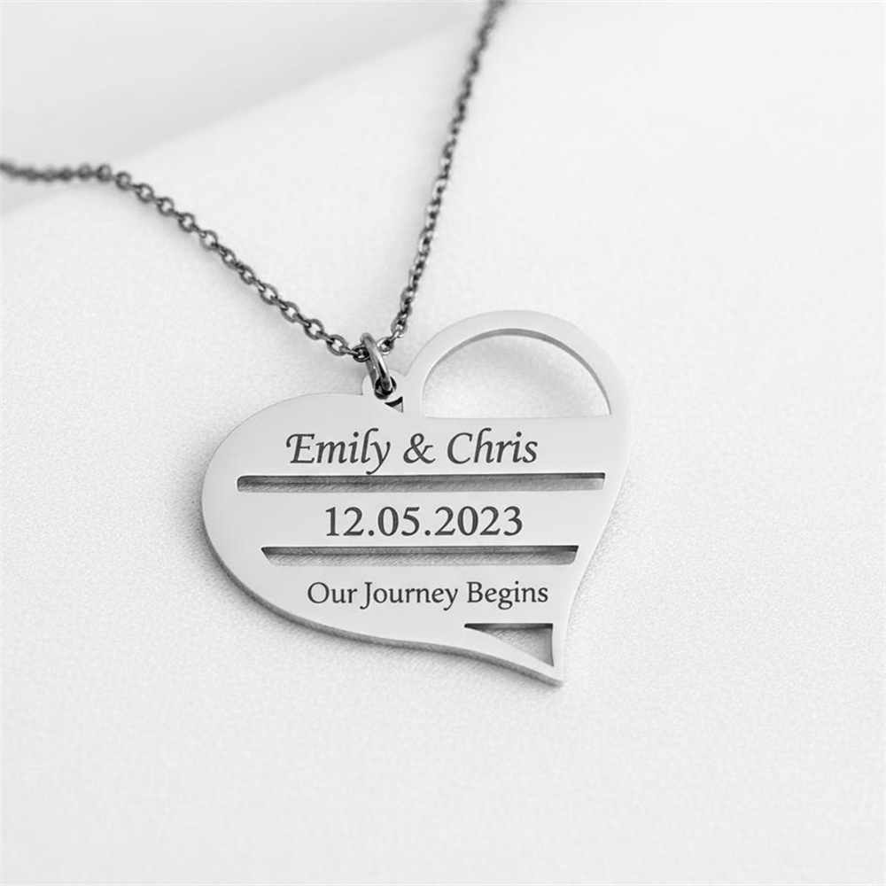 Custom Heart Necklace Stainles - Birth Flower Necklace 评论和价格